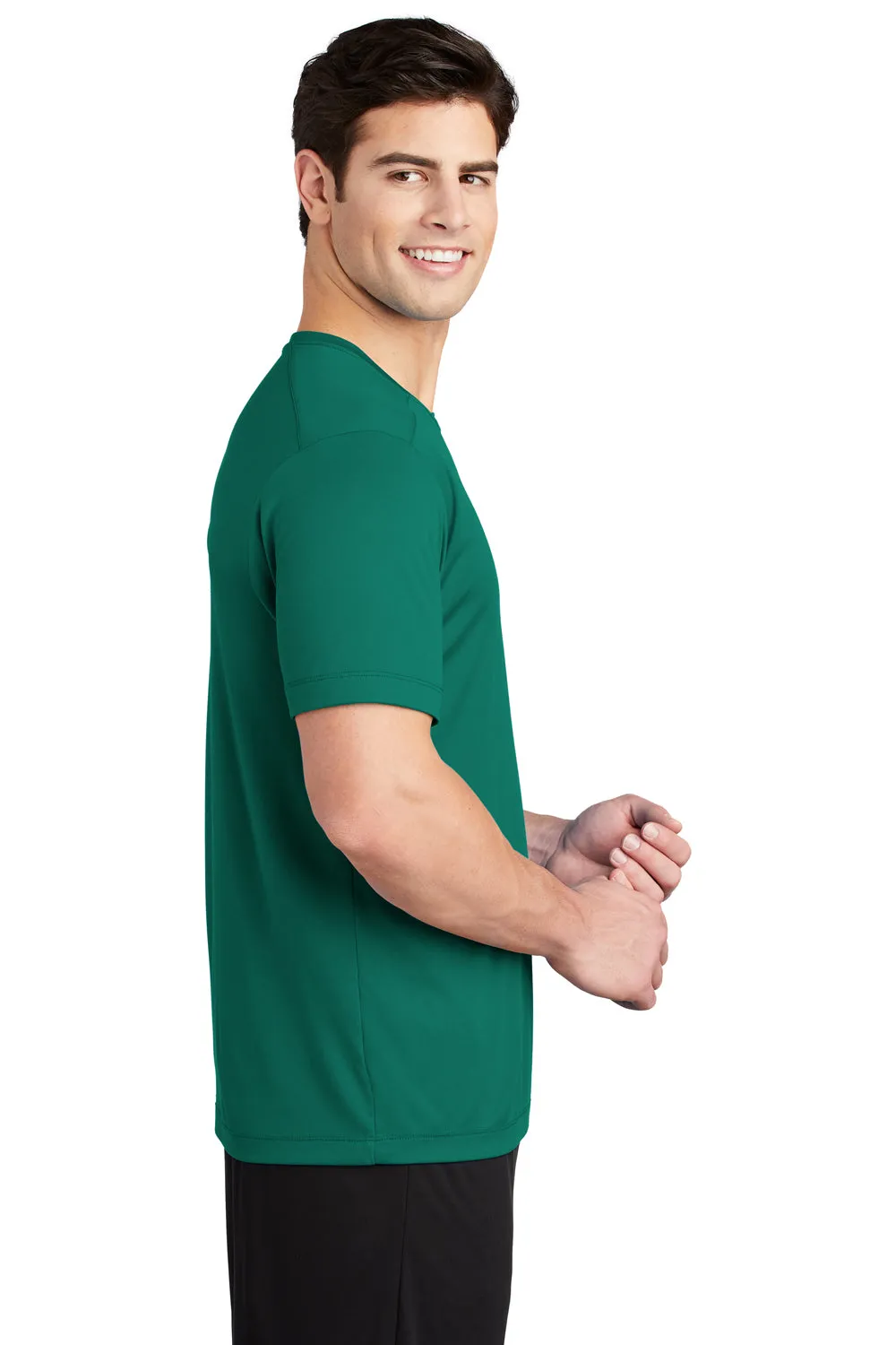 Sport-Tek Mens Moisture Wicking Short Sleeve Crewneck T-Shirt - Marine Green - Closeout Clothing Sport-Tek