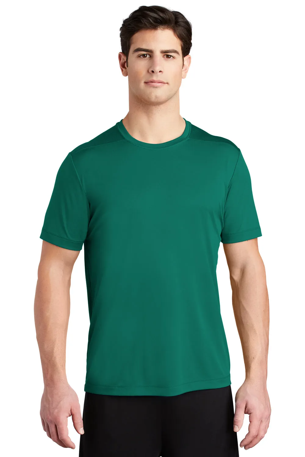 Sport-Tek Mens Moisture Wicking Short Sleeve Crewneck T-Shirt - Marine Green - Closeout Clothing Sport-Tek