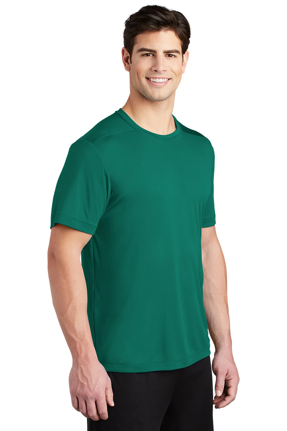 Sport-Tek Mens Moisture Wicking Short Sleeve Crewneck T-Shirt - Marine Green - Closeout Clothing Sport-Tek