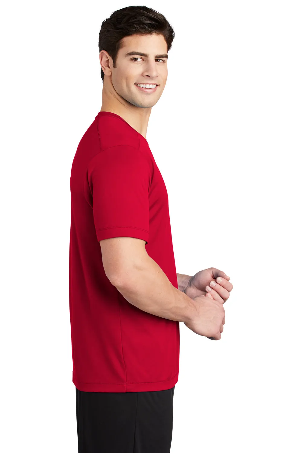 Sport-Tek Mens Moisture Wicking Short Sleeve Crewneck T-Shirt - True Red Clothing Sport-Tek