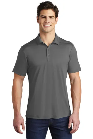 Sport-Tek Mens Moisture Wicking Short Sleeve Polo Shirt - Dark Smoke Grey Clothing Sport-Tek