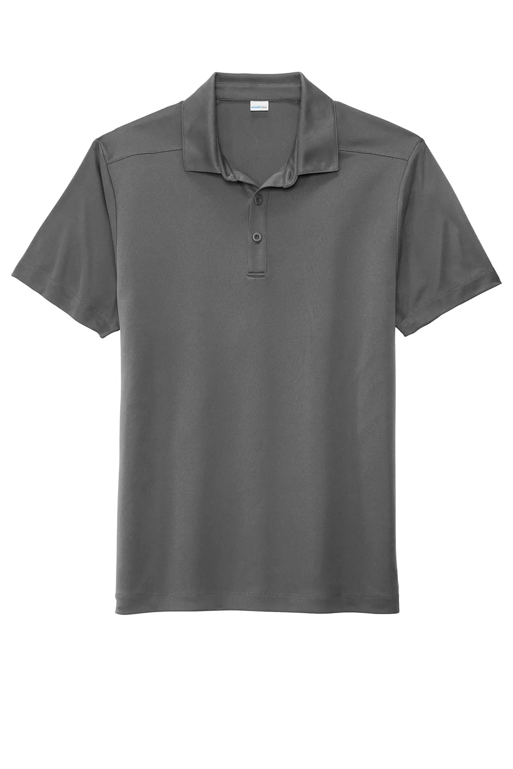 Sport-Tek Mens Moisture Wicking Short Sleeve Polo Shirt - Dark Smoke Grey Clothing Sport-Tek