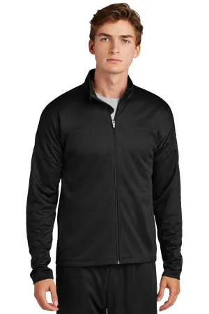 Sport-Tek Mens Moisture Wicking Travel Full Zip Jacket - Black