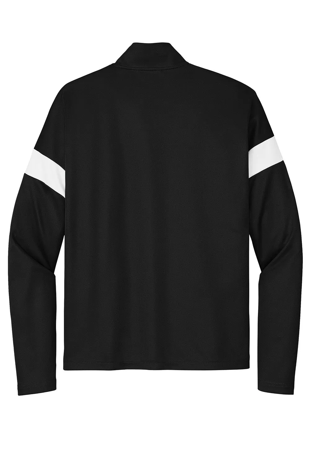 Sport-Tek Mens Moisture Wicking Travel Full Zip Jacket - Black/White
