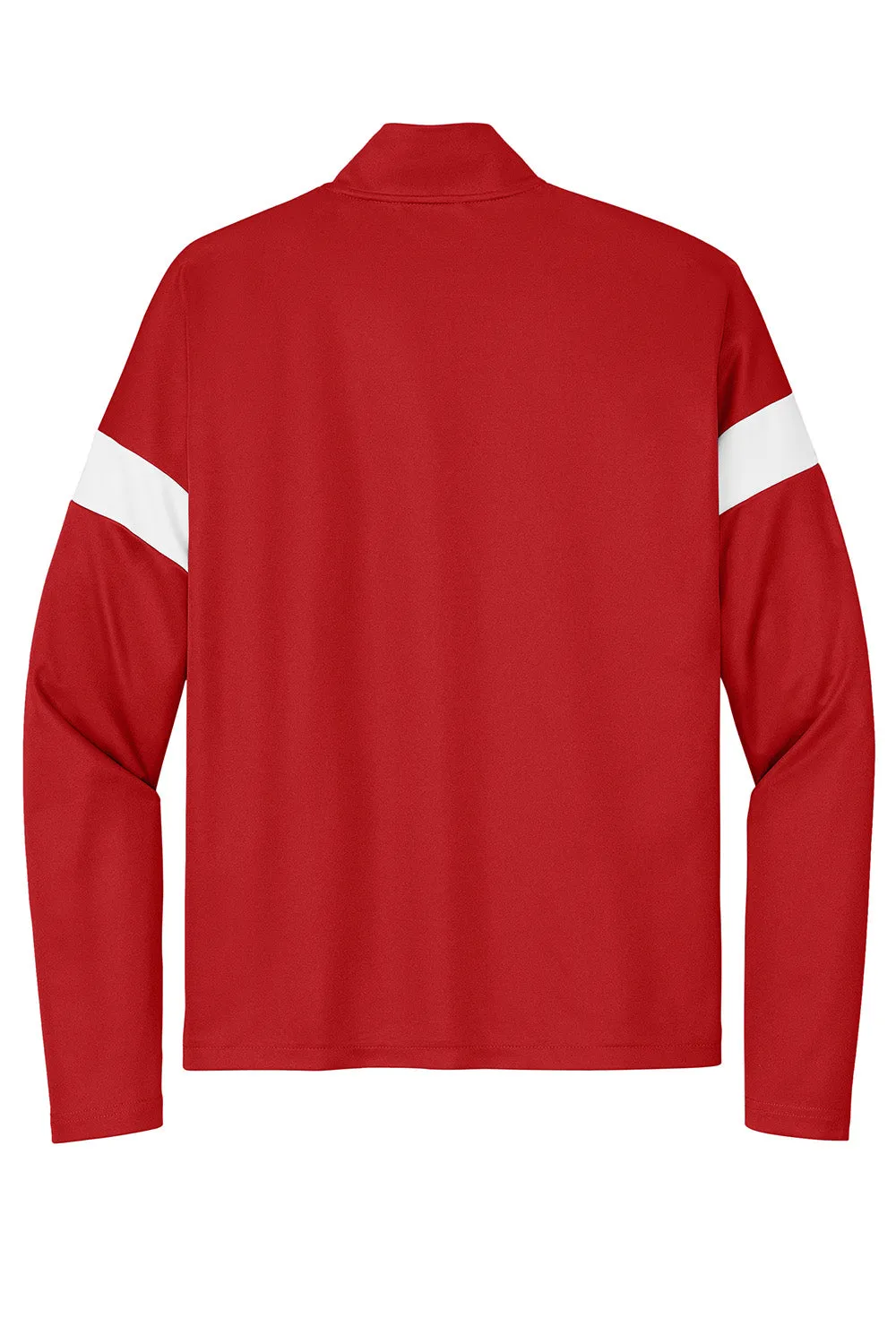 Sport-Tek Mens Moisture Wicking Travel Full Zip Jacket - Deep Red/White