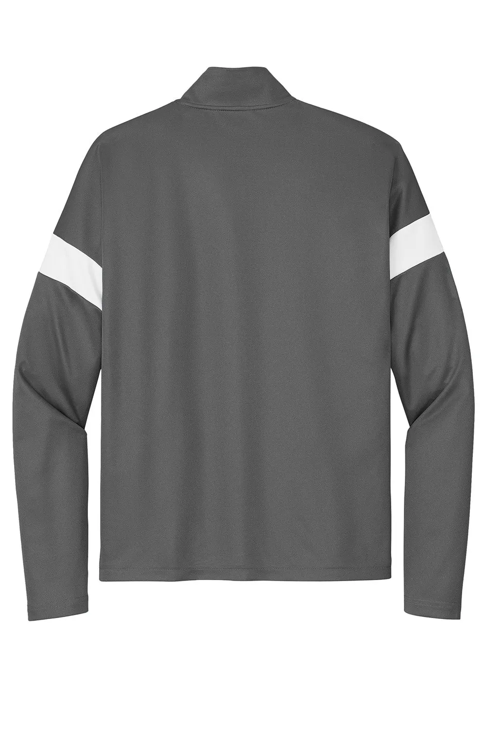 Sport-Tek Mens Moisture Wicking Travel Full Zip Jacket - Iron Grey/White