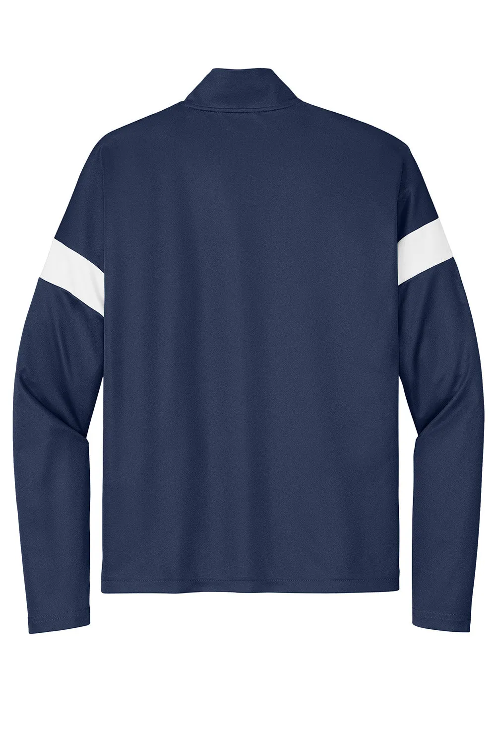 Sport-Tek Mens Moisture Wicking Travel Full Zip Jacket - True Navy Blue/White