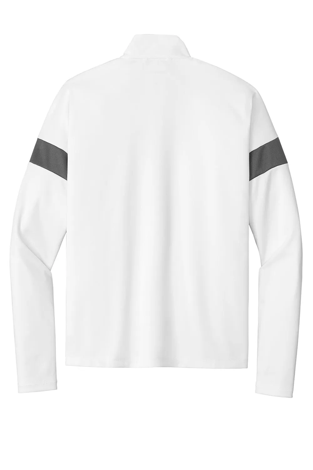 Sport-Tek Mens Moisture Wicking Travel Full Zip Jacket - White/Iron Grey