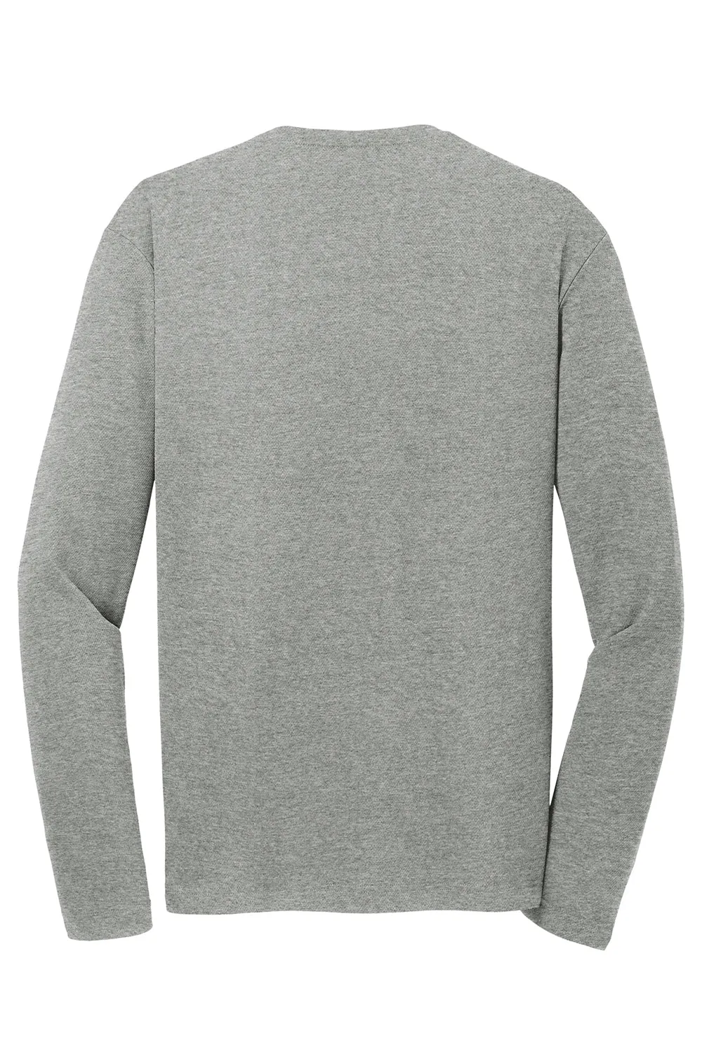 Sport-Tek Mens RacerMesh Moisture Wicking Long Sleeve Crewneck T-Shirt - Heather Grey Clothing Sport-Tek