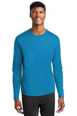Sport-Tek Mens RacerMesh Moisture Wicking Long Sleeve Crewneck T-Shirt - Pond Blue Clothing Sport-Tek