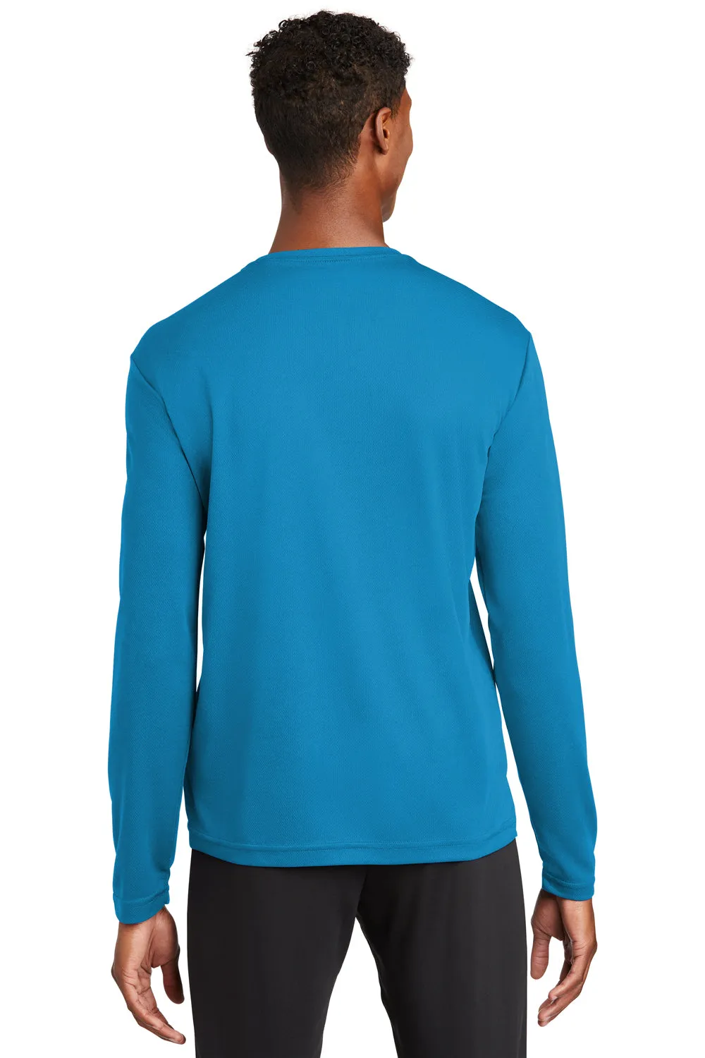 Sport-Tek Mens RacerMesh Moisture Wicking Long Sleeve Crewneck T-Shirt - Pond Blue Clothing Sport-Tek
