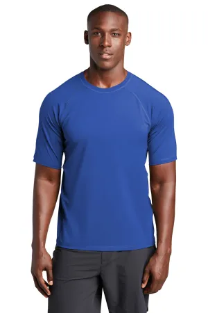 Sport-Tek Mens Rashguard Moisture Wicking Short Sleeve Crewneck T-Shirt - True Royal Blue Clothing Sport-Tek
