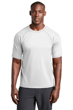 Sport-Tek Mens Rashguard Moisture Wicking Short Sleeve Crewneck T-Shirt - White Clothing Sport-Tek