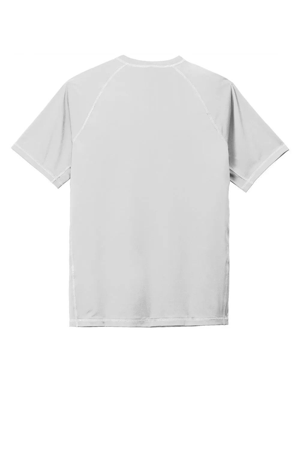 Sport-Tek Mens Rashguard Moisture Wicking Short Sleeve Crewneck T-Shirt - White Clothing Sport-Tek