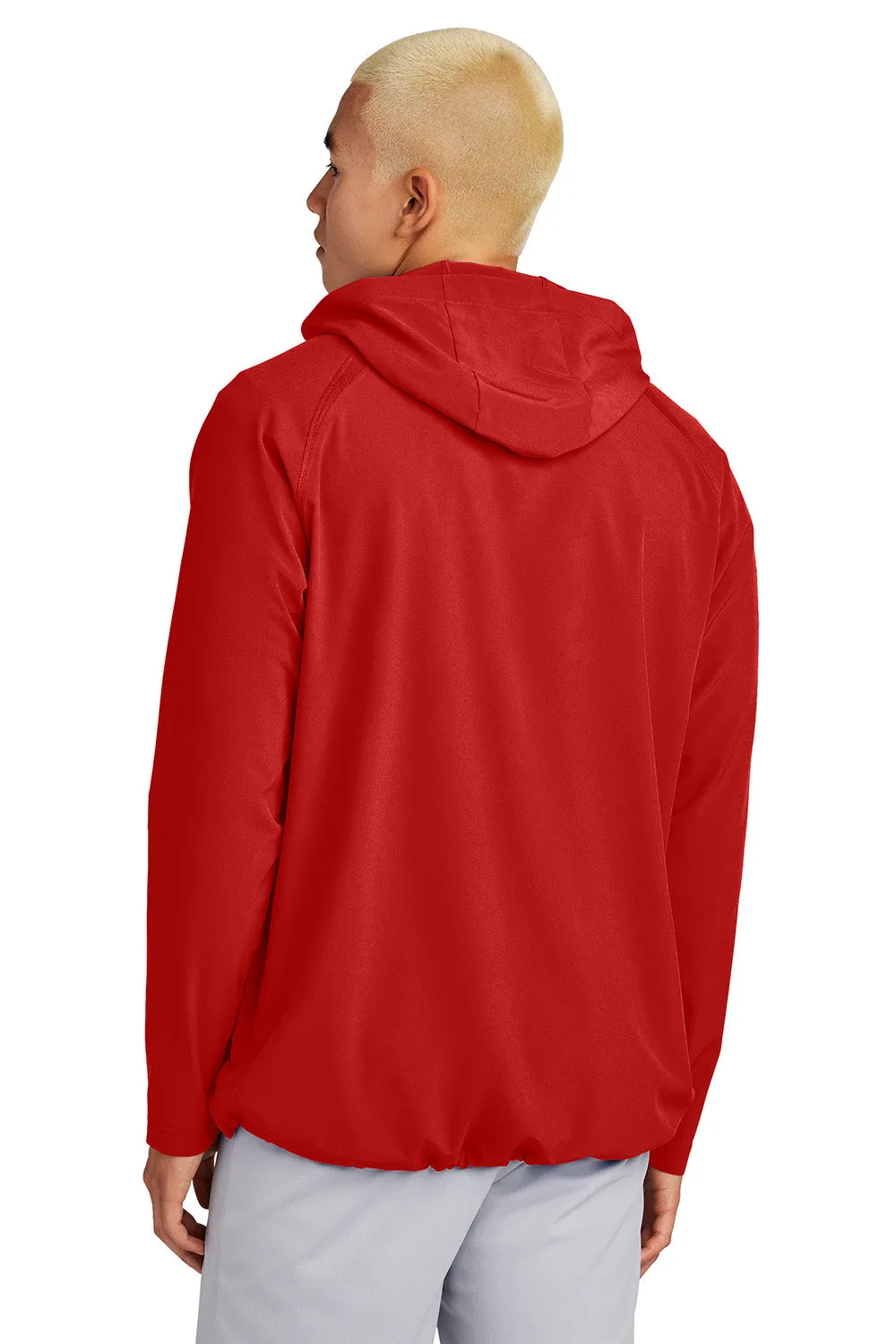 Sport-Tek Mens Repeat Moisture Wicking 1/4 Zip Hooded Jacket - Deep Red
