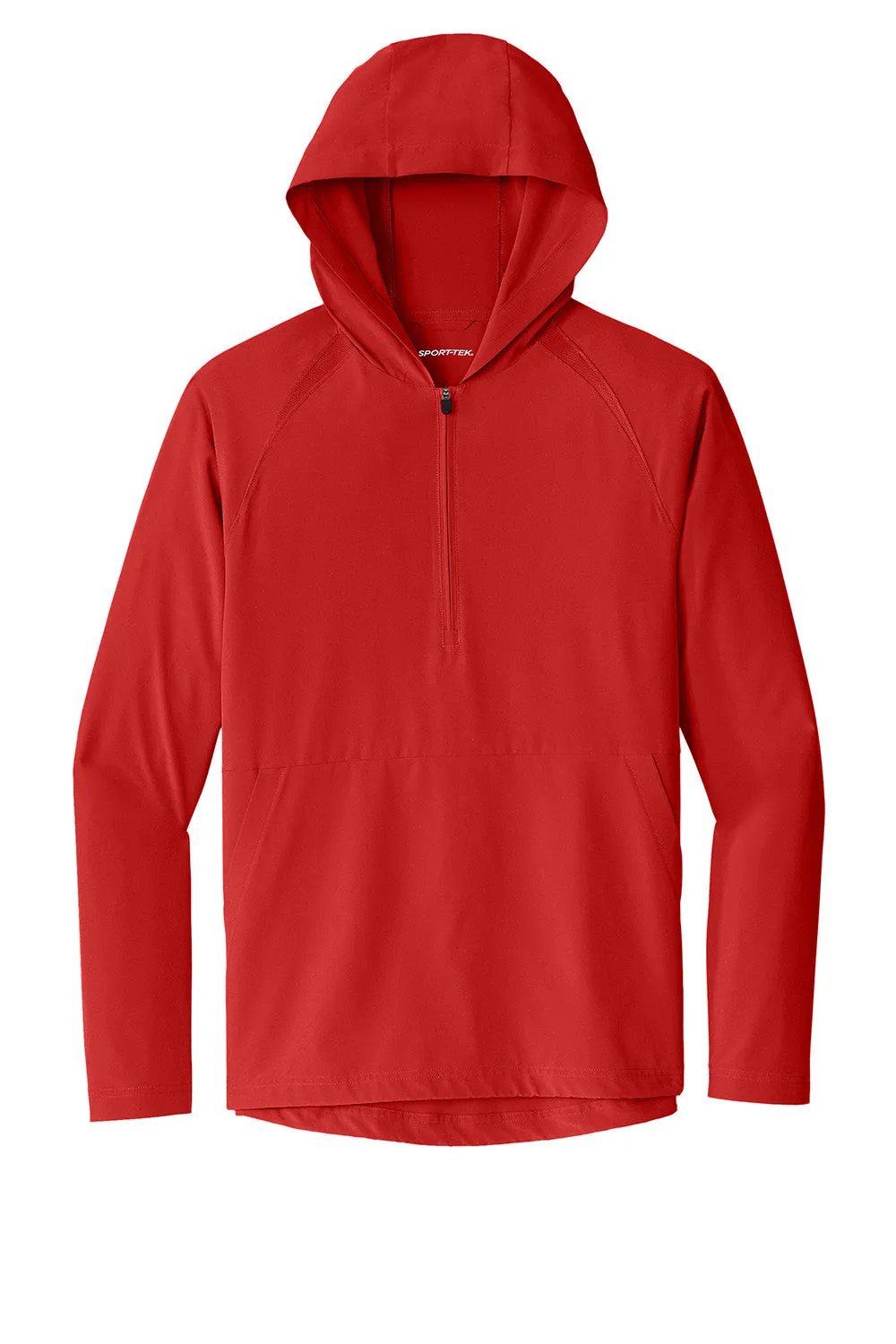 Sport-Tek Mens Repeat Moisture Wicking 1/4 Zip Hooded Jacket - Deep Red