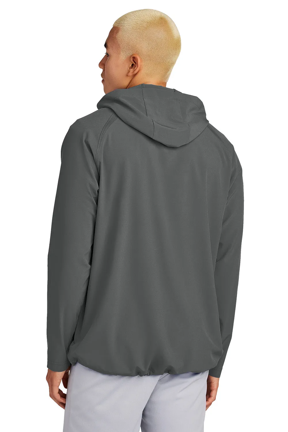Sport-Tek Mens Repeat Moisture Wicking 1/4 Zip Hooded Jacket - Iron Grey