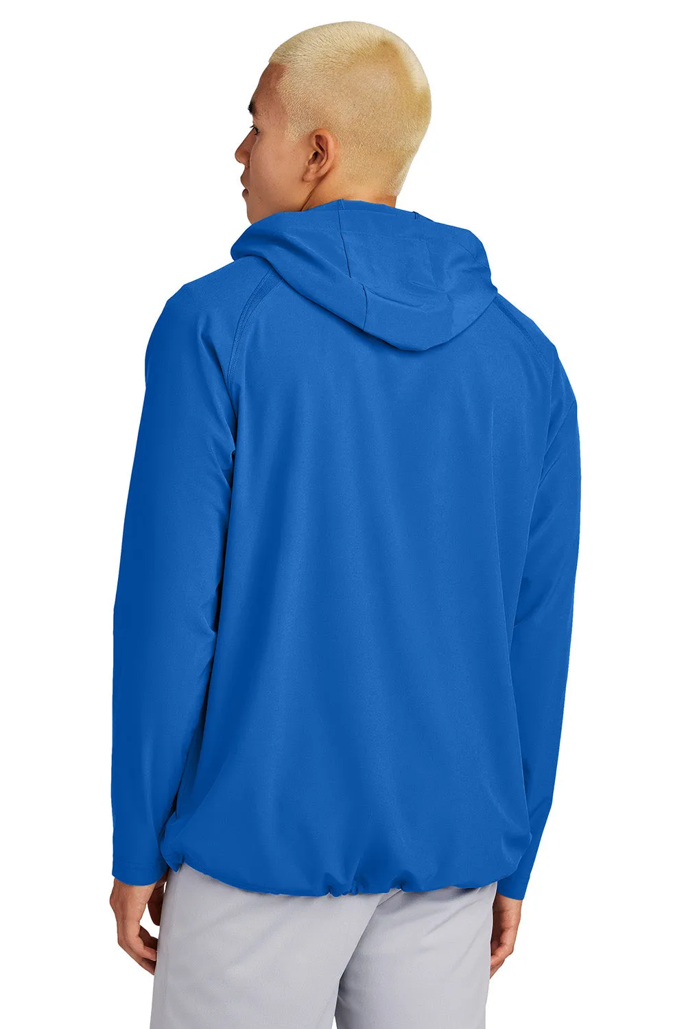 Sport-Tek Mens Repeat Moisture Wicking 1/4 Zip Hooded Jacket - True Royal Blue