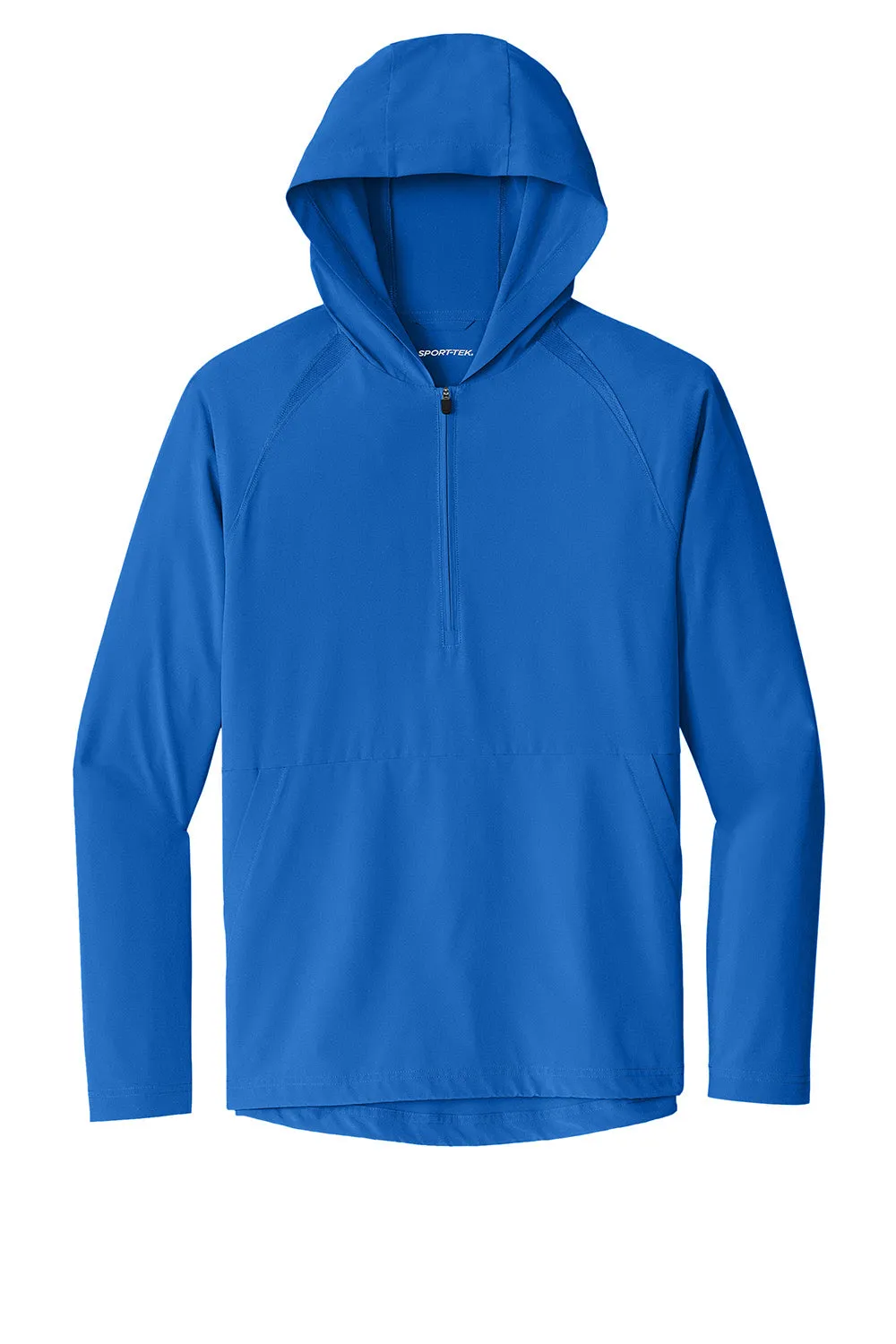 Sport-Tek Mens Repeat Moisture Wicking 1/4 Zip Hooded Jacket - True Royal Blue