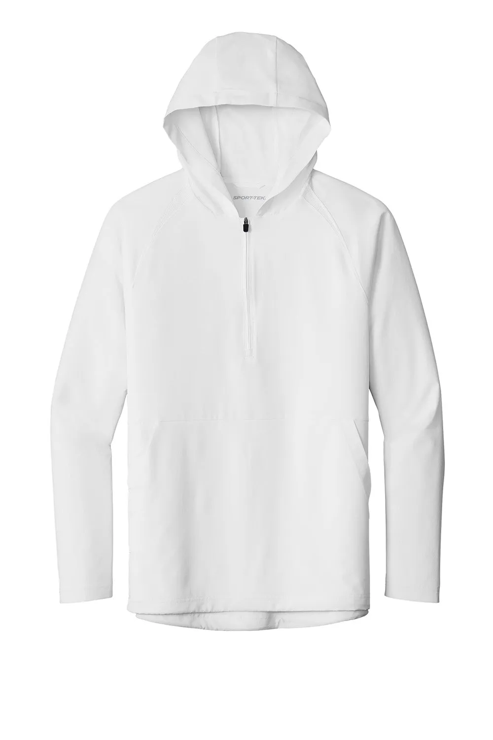 Sport-Tek Mens Repeat Moisture Wicking 1/4 Zip Hooded Jacket - White