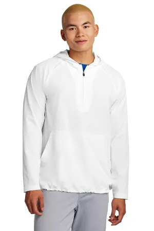 Sport-Tek Mens Repeat Moisture Wicking 1/4 Zip Hooded Jacket - White