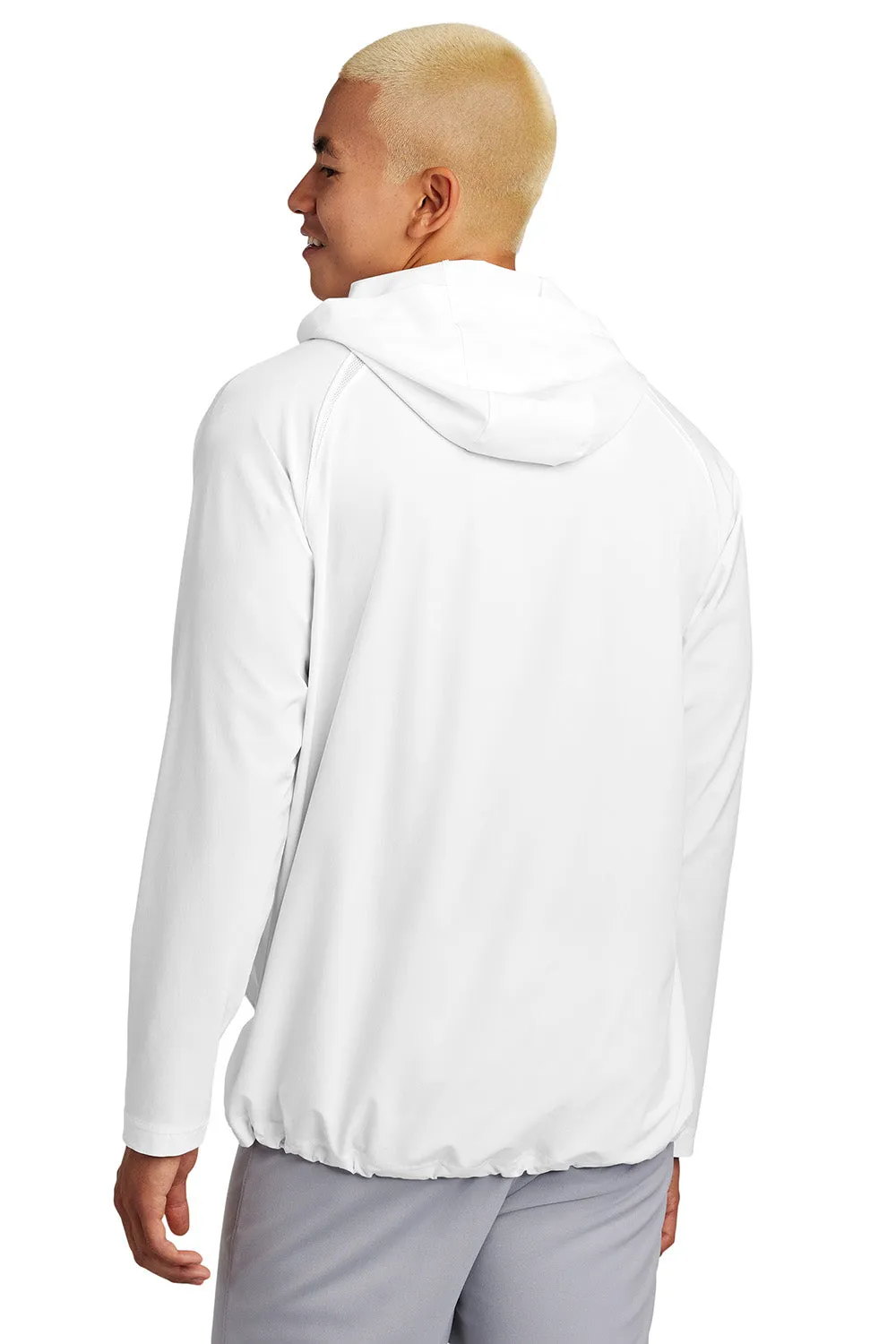Sport-Tek Mens Repeat Moisture Wicking 1/4 Zip Hooded Jacket - White