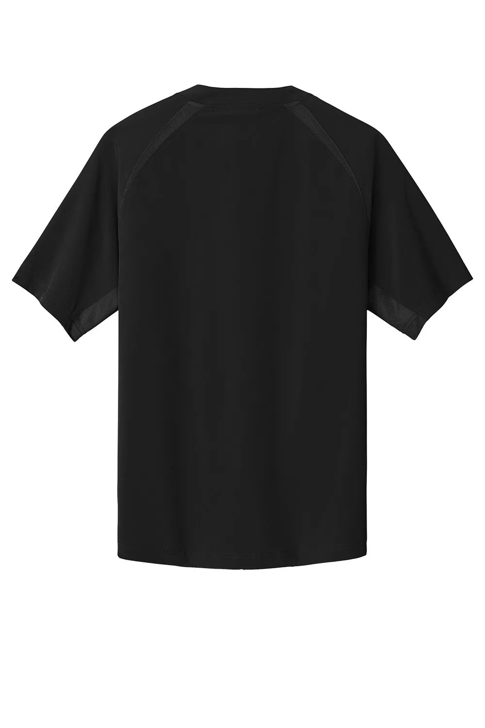 Sport-Tek Mens Repeat Moisture Wicking 1/4 Zip Short Sleeve Jacket - Black