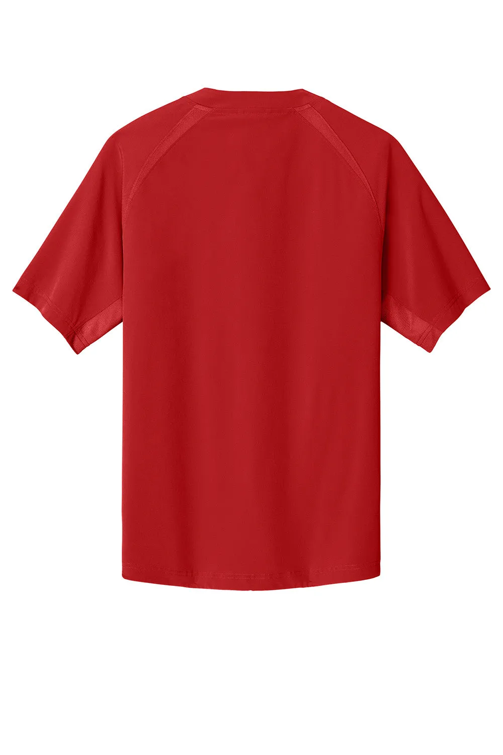 Sport-Tek Mens Repeat Moisture Wicking 1/4 Zip Short Sleeve Jacket - Deep Red