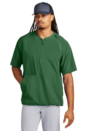 Sport-Tek Mens Repeat Moisture Wicking 1/4 Zip Short Sleeve Jacket - Forest Green