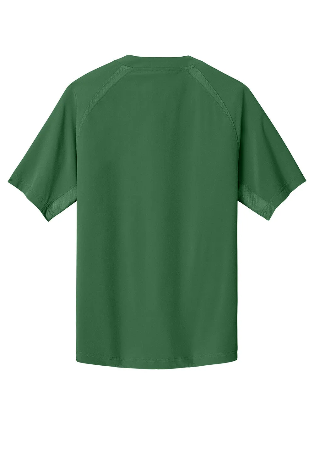 Sport-Tek Mens Repeat Moisture Wicking 1/4 Zip Short Sleeve Jacket - Forest Green