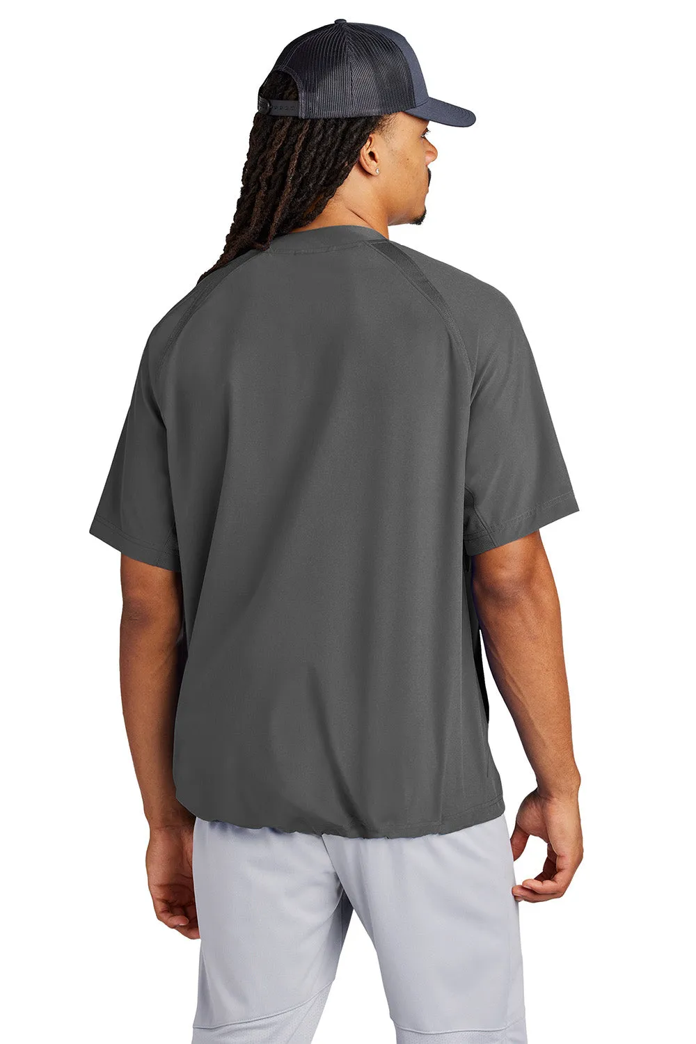 Sport-Tek Mens Repeat Moisture Wicking 1/4 Zip Short Sleeve Jacket - Iron Grey
