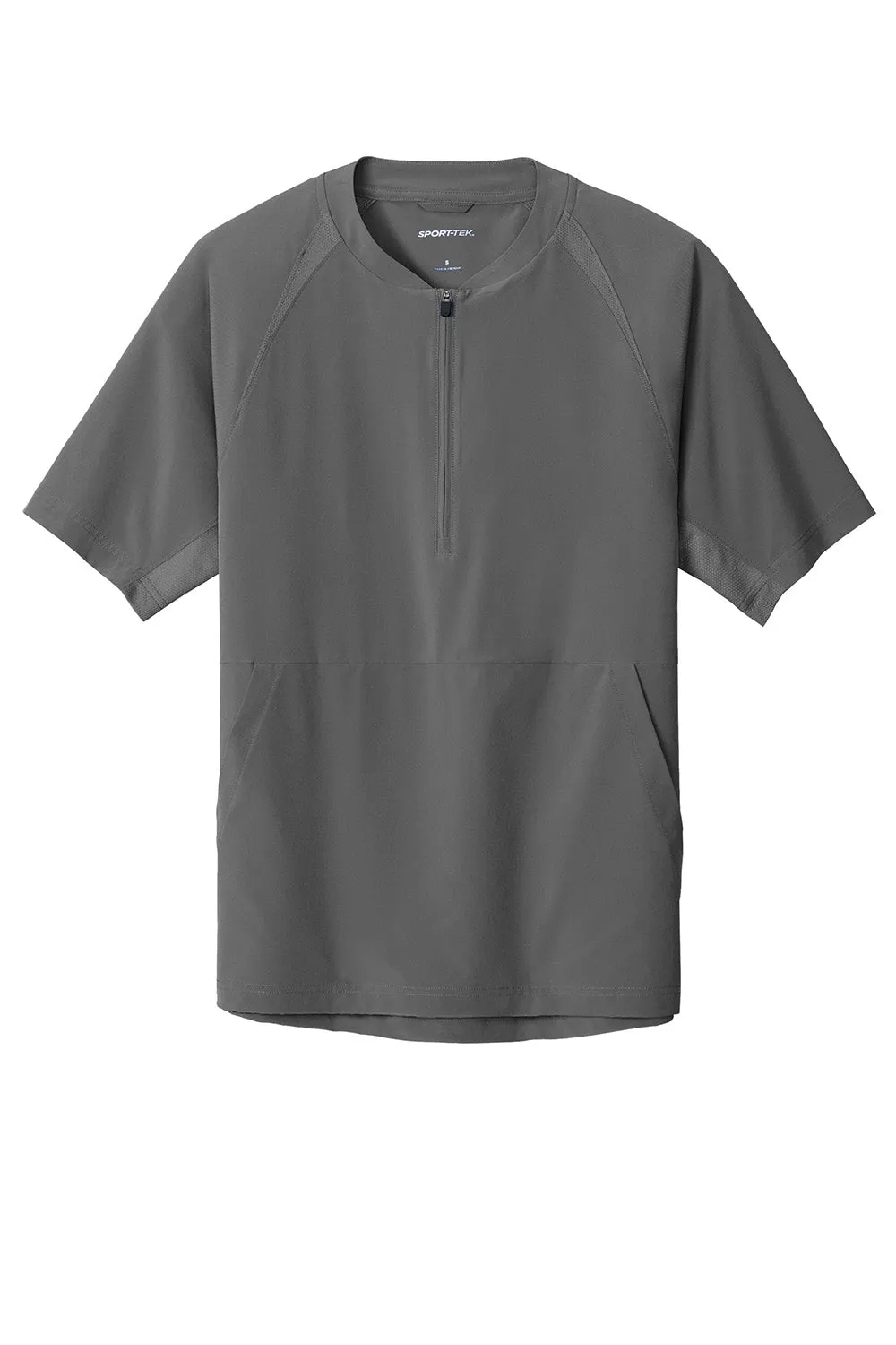 Sport-Tek Mens Repeat Moisture Wicking 1/4 Zip Short Sleeve Jacket - Iron Grey