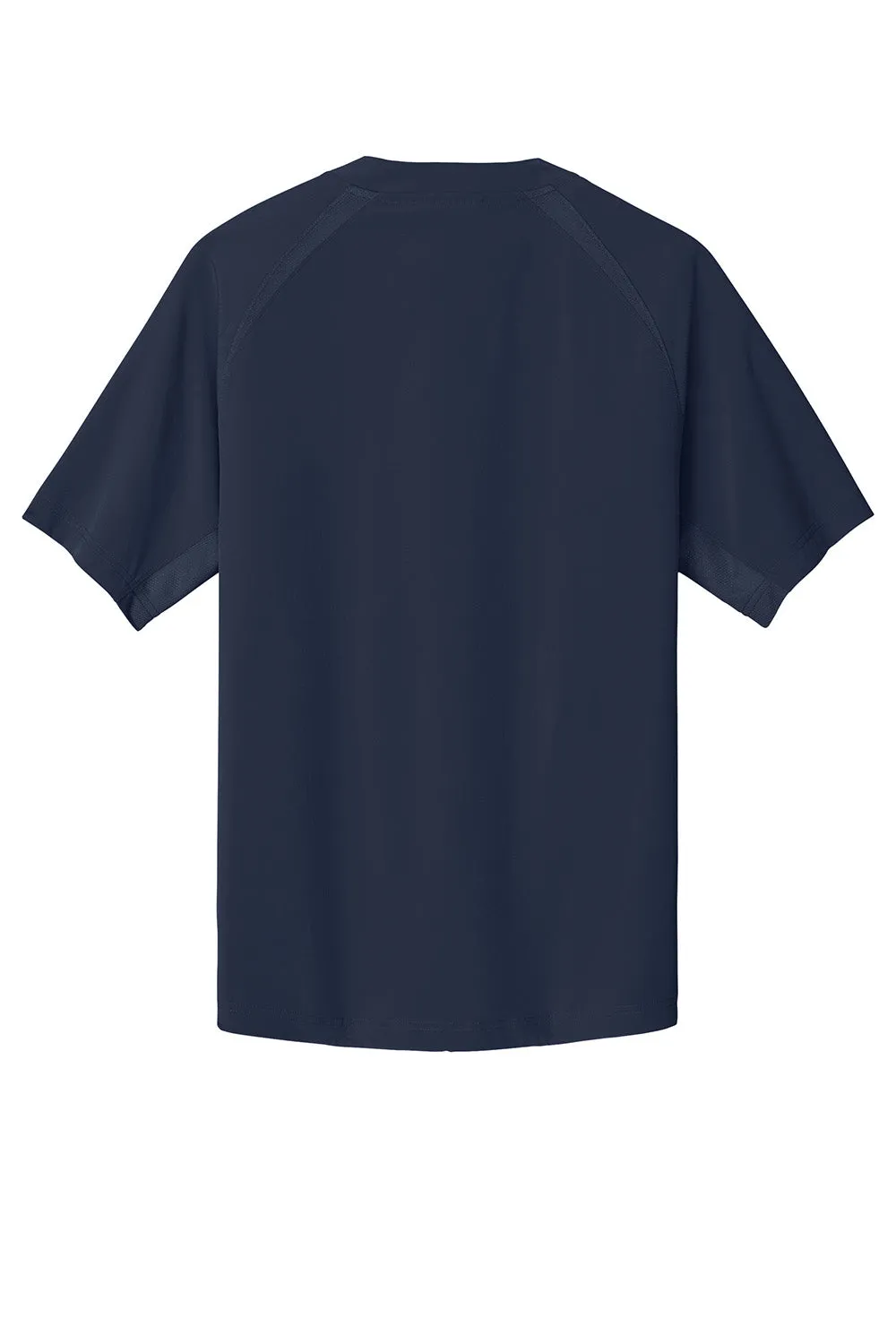 Sport-Tek Mens Repeat Moisture Wicking 1/4 Zip Short Sleeve Jacket - True Navy Blue