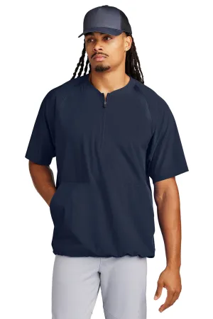 Sport-Tek Mens Repeat Moisture Wicking 1/4 Zip Short Sleeve Jacket - True Navy Blue