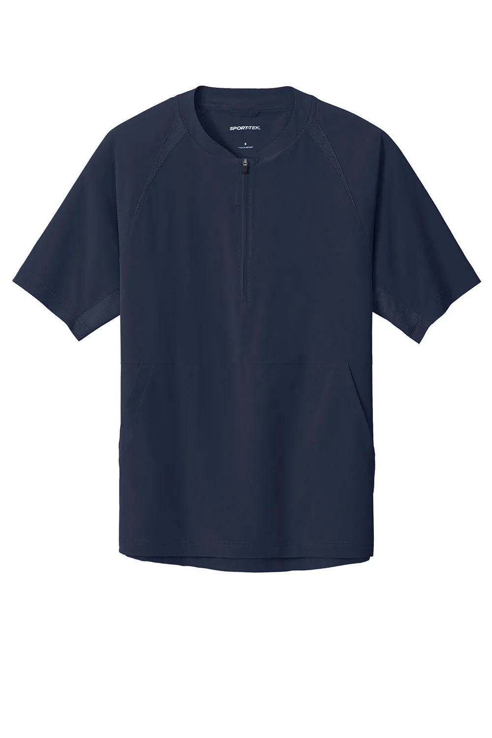 Sport-Tek Mens Repeat Moisture Wicking 1/4 Zip Short Sleeve Jacket - True Navy Blue