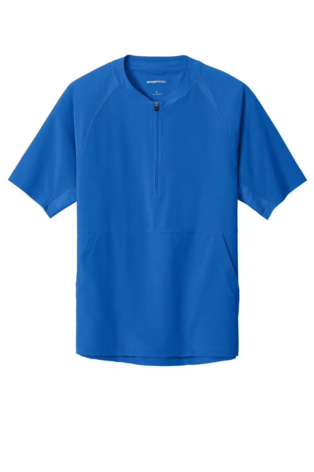 Sport-Tek Mens Repeat Moisture Wicking 1/4 Zip Short Sleeve Jacket - True Royal Blue