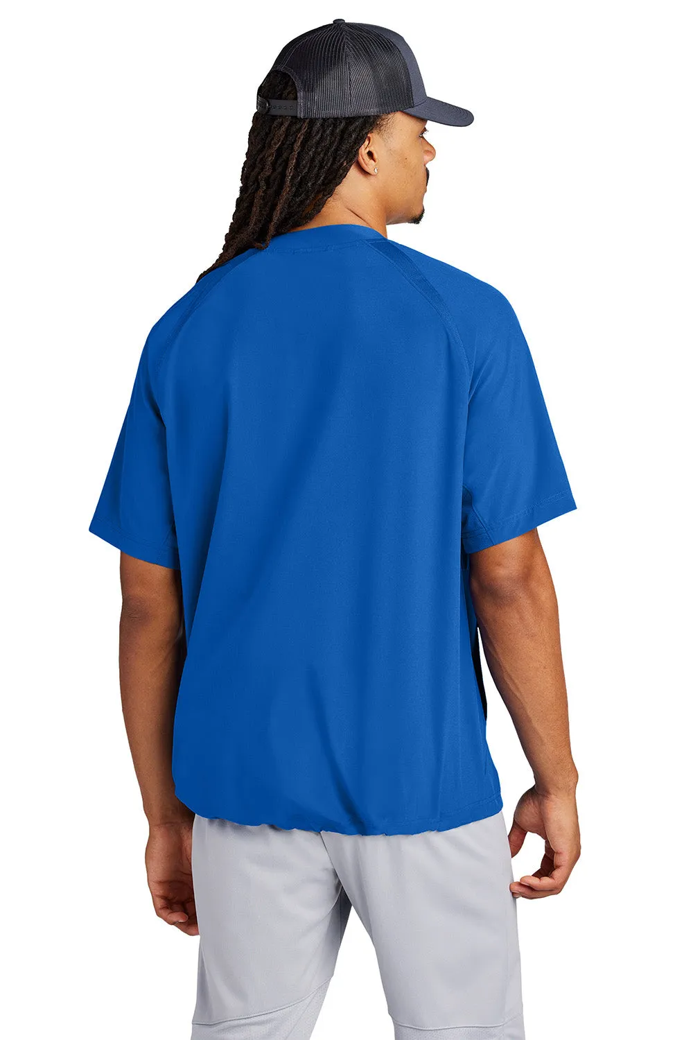 Sport-Tek Mens Repeat Moisture Wicking 1/4 Zip Short Sleeve Jacket - True Royal Blue