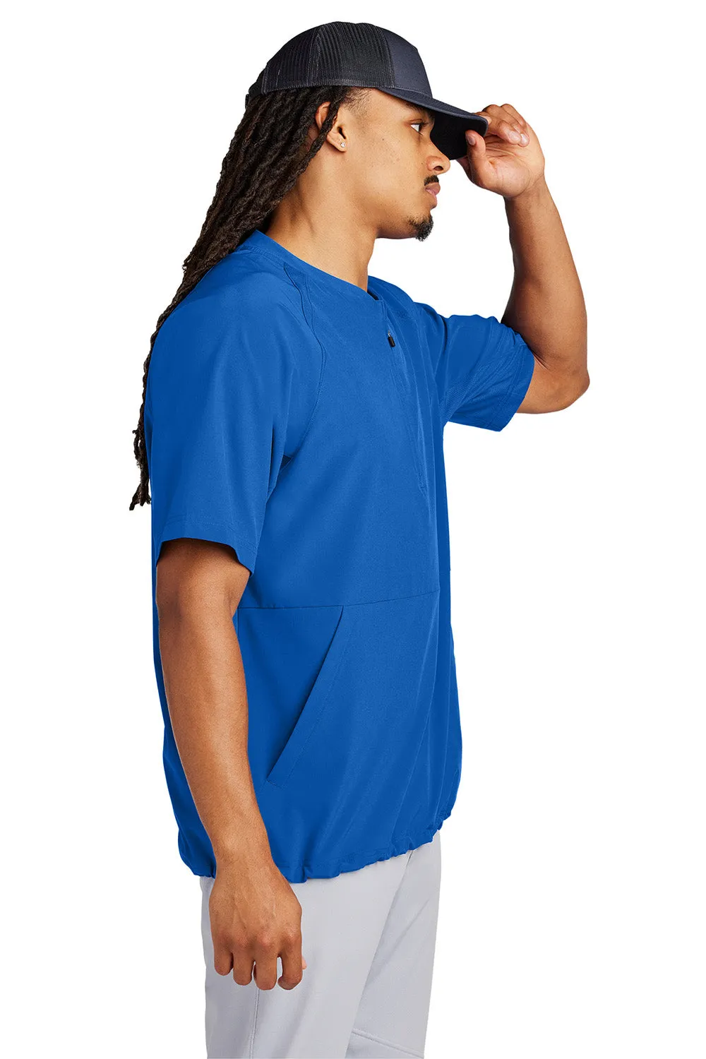 Sport-Tek Mens Repeat Moisture Wicking 1/4 Zip Short Sleeve Jacket - True Royal Blue
