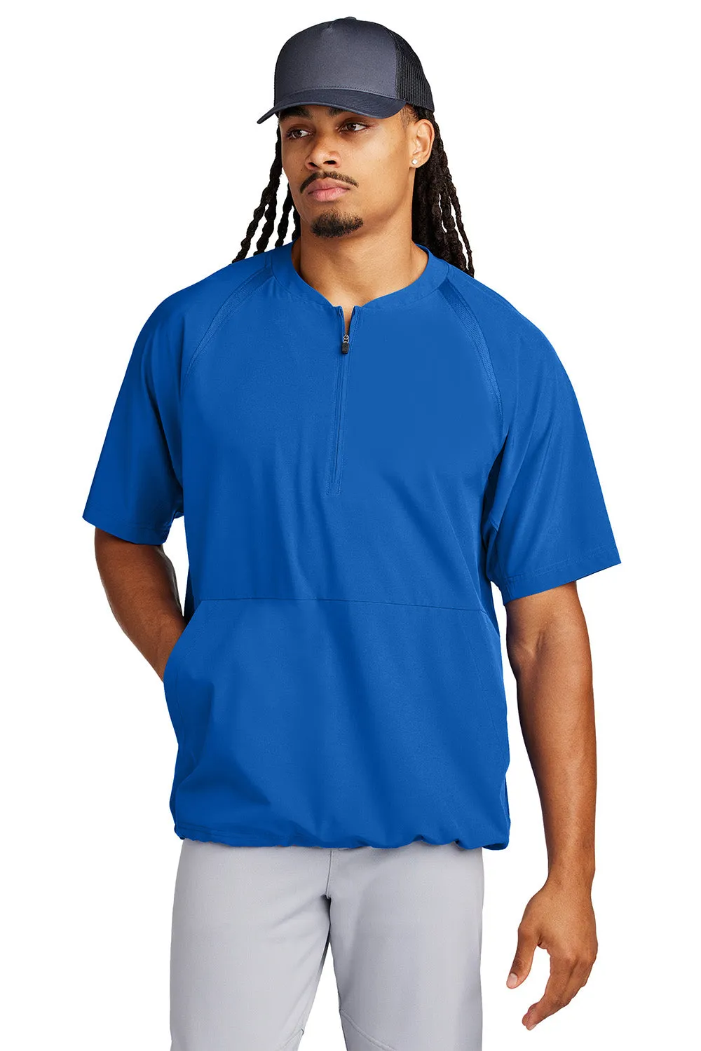 Sport-Tek Mens Repeat Moisture Wicking 1/4 Zip Short Sleeve Jacket - True Royal Blue