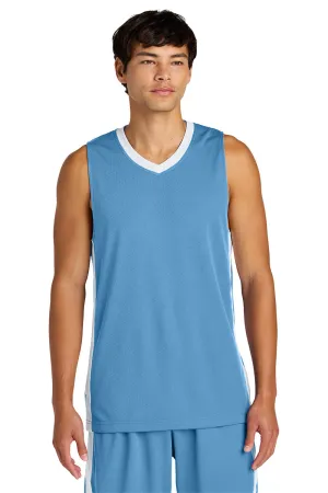 Sport-Tek Mens Rival Basketball Moisture Wicking Reversible Jersey Tank Top - Carolina Blue/White Clothing Sport-Tek