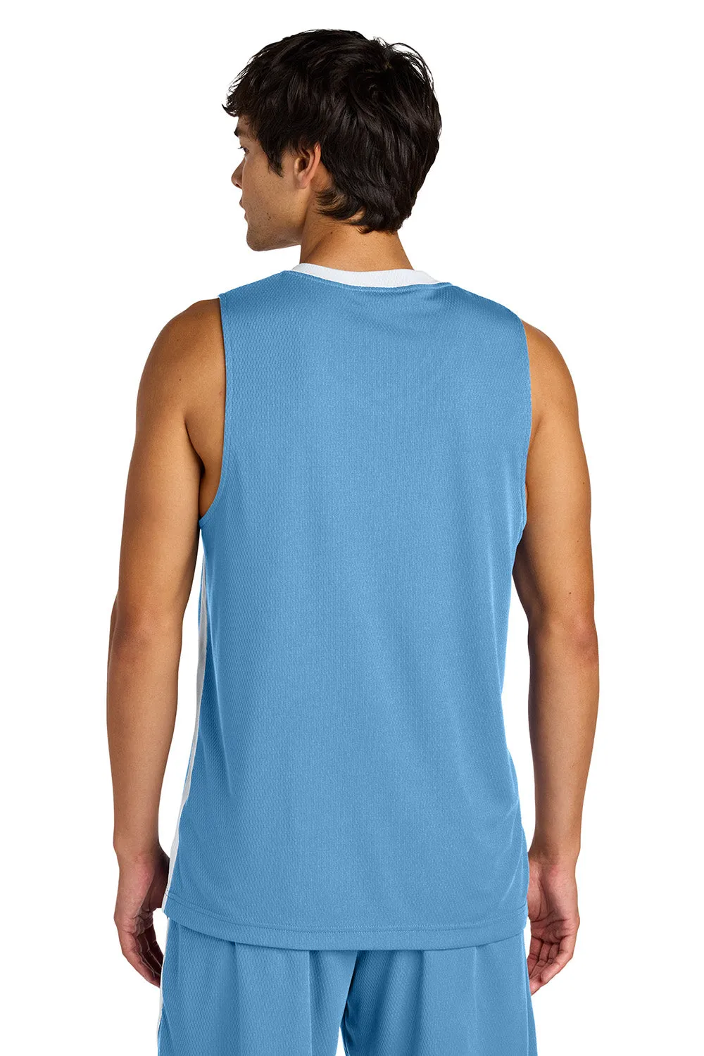 Sport-Tek Mens Rival Basketball Moisture Wicking Reversible Jersey Tank Top - Carolina Blue/White Clothing Sport-Tek