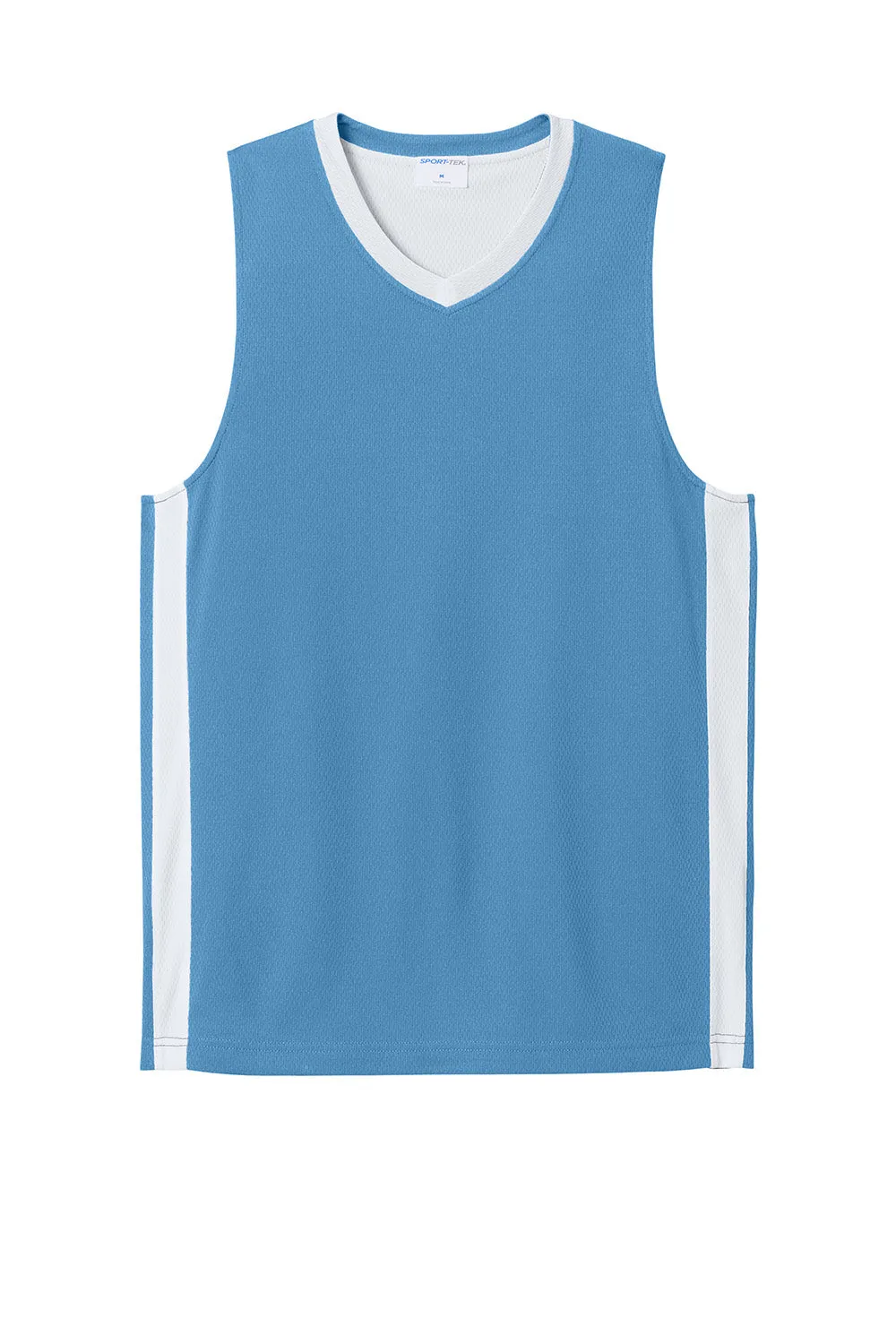 Sport-Tek Mens Rival Basketball Moisture Wicking Reversible Jersey Tank Top - Carolina Blue/White Clothing Sport-Tek