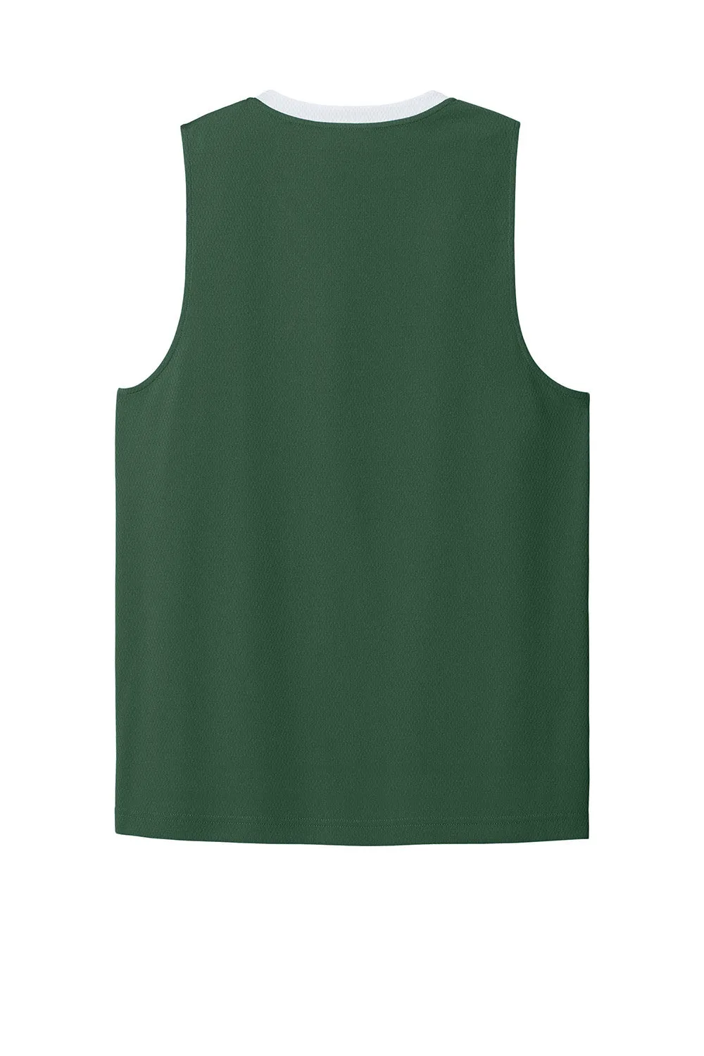 Sport-Tek Mens Rival Basketball Moisture Wicking Reversible Jersey Tank Top - Forest Green/White Clothing Sport-Tek