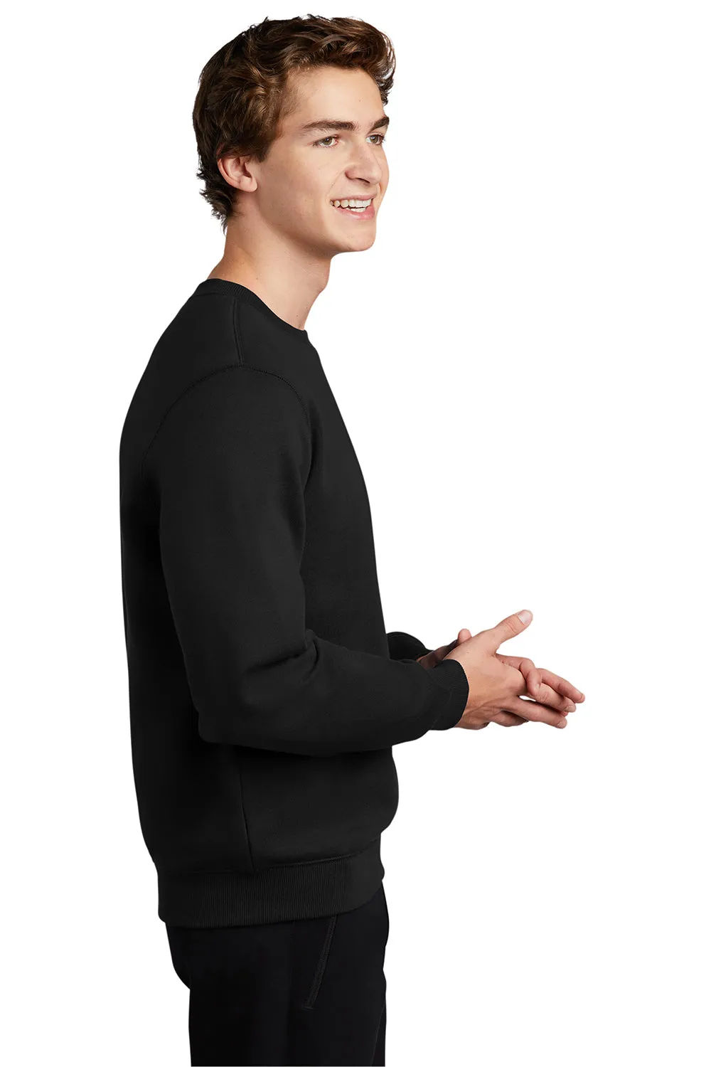 Sport-Tek Mens Shrink Resistant Fleece Crewneck Sweatshirt - Black Clothing Sport-Tek