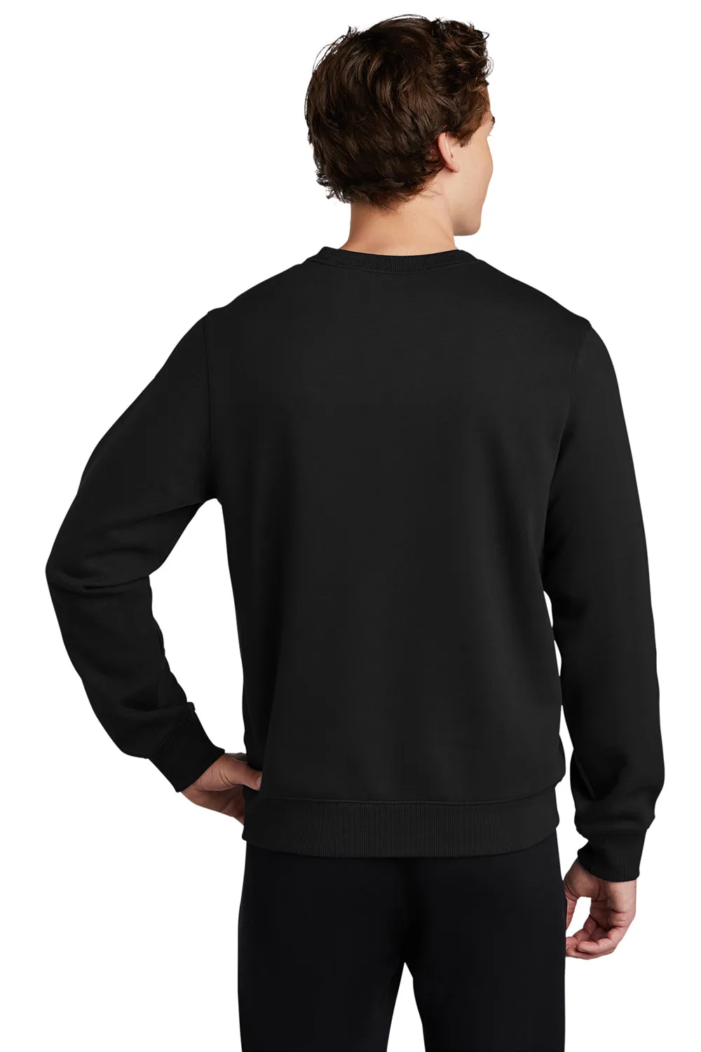 Sport-Tek Mens Shrink Resistant Fleece Crewneck Sweatshirt - Black Clothing Sport-Tek