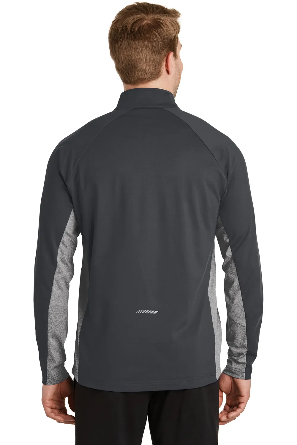 Sport-Tek Mens Sport-Wick Moisture Wicking 1/4 Zip Sweatshirt - Charcoal Grey/Heather Charcoal Grey Clothing Sport-Tek