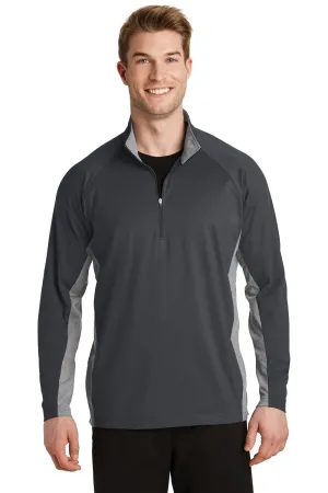 Sport-Tek Mens Sport-Wick Moisture Wicking 1/4 Zip Sweatshirt - Charcoal Grey/Heather Charcoal Grey Clothing Sport-Tek
