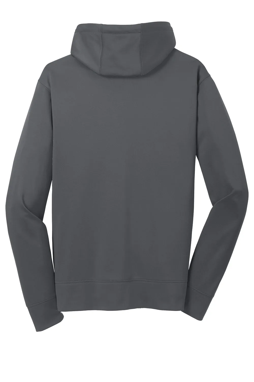 Sport-Tek Mens Sport-Wick Moisture Wicking Fleece Full Zip Hooded Sweatshirt Hoodie w/ Pouch Pocket - Dark Smoke Grey Clothing Sport-Tek