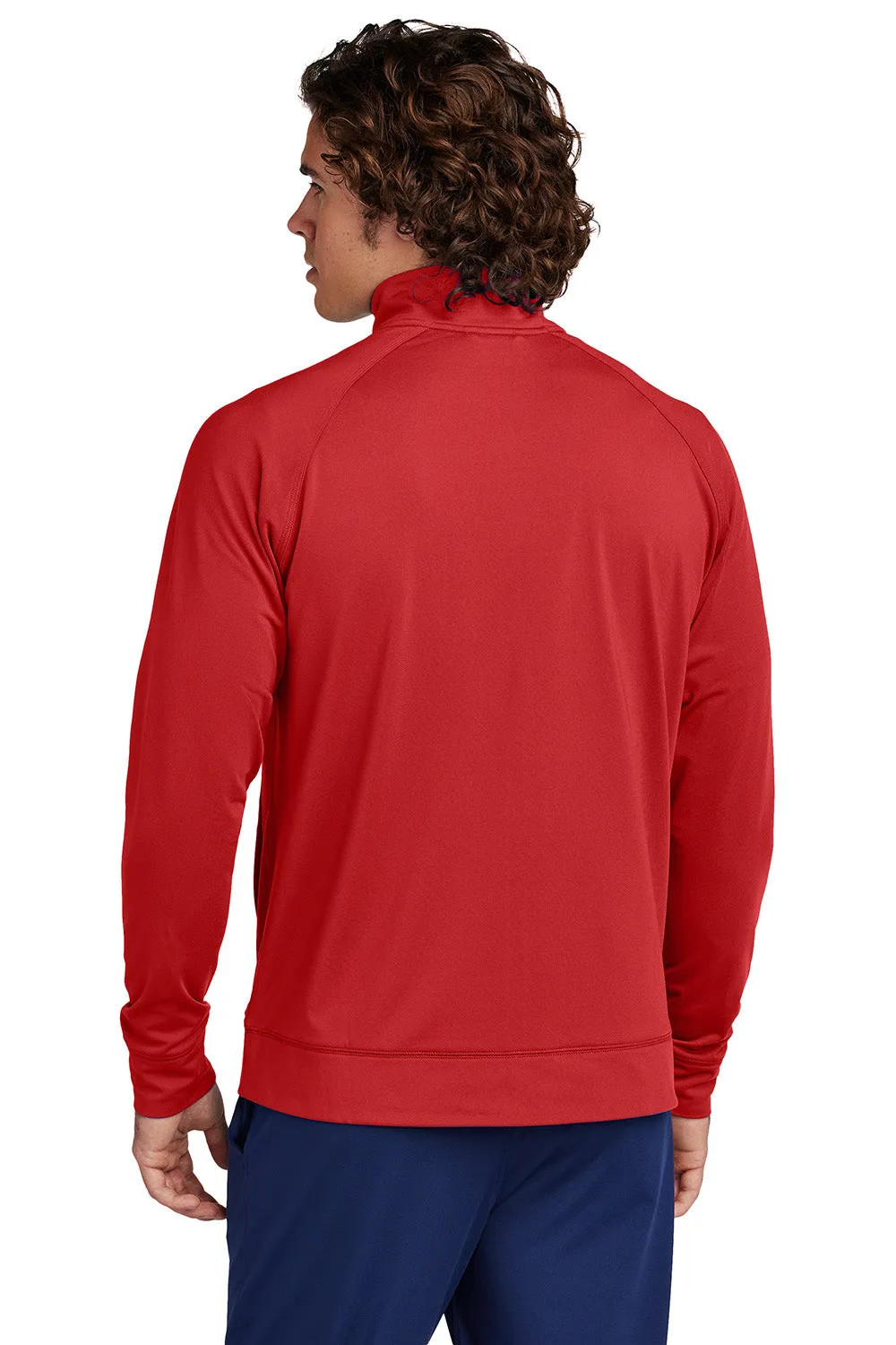Sport-Tek Mens Sport-Wick Moisture Wicking Full Zip Cadet Jacket - Deep Red