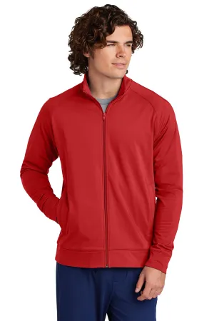 Sport-Tek Mens Sport-Wick Moisture Wicking Full Zip Cadet Jacket - Deep Red